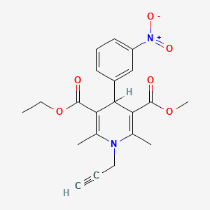 molecular formula C21H22N2O6 B1662596 N-Propargylnitrendipene CAS No. 544478-19-5
