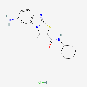 molecular formula C17H21ClN4OS B1662607 6-氨基-N-环己基-3-甲基噻唑并[3,2-a]苯并咪唑-2-甲酰胺盐酸盐 CAS No. 1177767-57-5