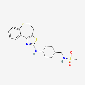molecular formula C19H25N3O2S3 B1662617 N-[[trans-4-[(4,5-Dihydro[1]benzothiepino[5,4-d]thiazol-2-yl)amino]cyclohexyl]methyl]methanesulfonamide CAS No. 304008-29-5