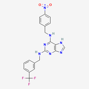 molecular formula C20H16F3N7O2 B1662618 2-Chloro TNP-ITP tetrasodium CAS No. 519178-28-0