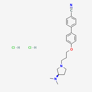 molecular formula C22H29Cl2N3O B1662639 4-[4-[3-[(3R)-3-(dimethylamino)pyrrolidin-1-yl]propoxy]phenyl]benzonitrile;dihydrochloride 