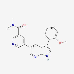 molecular formula C22H20N4O2 B1662640 5-[3-(2-Methoxyphenyl)-1h-Pyrrolo[2,3-B]pyridin-5-Yl]-N,N-Dimethylpyridine-3-Carboxamide CAS No. 875634-01-8