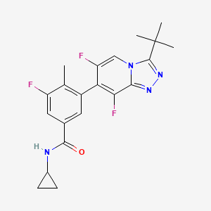 molecular formula C21H21F3N4O B1662642 3-(3-tert-butyl-6,8-difluoro-[1,2,4]triazolo[4,3-a]pyridin-7-yl)-N-cyclopropyl-5-fluoro-4-methylbenzamide CAS No. 1057394-06-5