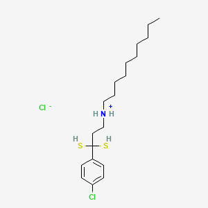 B1662647 DECYLAMINE, N-(2-((p-CHLOROBENZYL)DITHIO)ETHYL)-, HYDROCHLORIDE CAS No. 13116-77-3