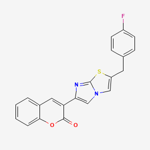 molecular formula C21H13FN2O2S B1662652 3-[2-(4-fluorobenzyl)imidazo[2,1-b][1,3]thiazol-6-yl]-2H-chromen-2-one CAS No. 881970-80-5