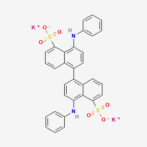 molecular formula C32H22K2N2O6S2 B1662657 4,4'-Dianilino-1,1'-binaphthyl-5,5'-disulfonic acid dipotassium salt CAS No. 65664-81-5