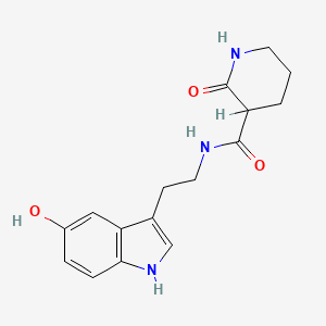 molecular formula C16H19N3O3 B1662659 N-[2-(5-hydroxy-1H-indol-3-yl)ethyl]-2-oxopiperidine-3-carboxamide CAS No. 314054-36-9
