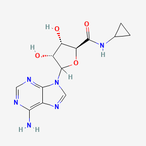 B1662663 (2S,3S,4R,5R)-5-(6-Amino-9H-purin-9-yl)-N-cyclopropyl-3,4-dihydroxytetrahydrofuran-2-carboxamide CAS No. 50908-62-8