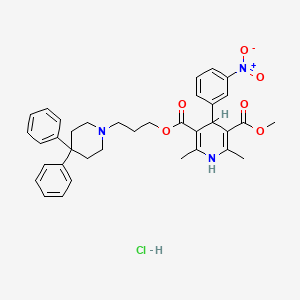 molecular formula C36H40ClN3O6 B1662672 Niguldipine hydrochloride, (+/-)- CAS No. 119934-51-9