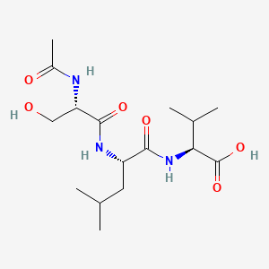 B1662684 (2S)-2-[[(2S)-2-[[(2S)-2-acetamido-3-hydroxypropanoyl]amino]-4-methylpentanoyl]amino]-3-methylbutanoic acid CAS No. 189109-90-8