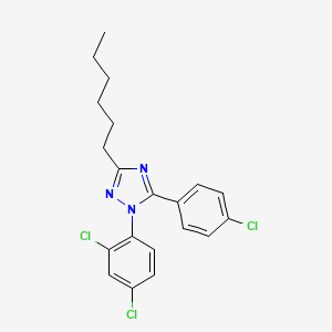 molecular formula C20H20Cl3N3 B1662687 5-(4-Chlorophenyl)-1-(2,4-dichlorophenyl)-3-hexyl-1,2,4-triazole CAS No. 611207-11-5