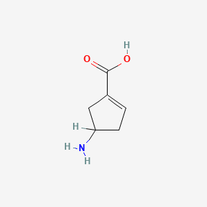 molecular formula C6H9NO2 B1662698 4-Aminocyclopent-1-enecarboxylic acid CAS No. 77745-27-8