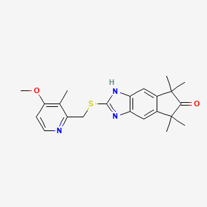 2-[(4-methoxy-3-methylpyridin-2-yl)methylsulfanyl]-5,5,7,7-tetramethyl-3H-cyclopenta[f]benzimidazol-6-one
