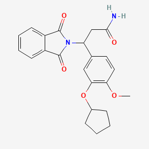 molecular formula C₂₃H₂₄N₂O₅ B1662728 3-(3-Cyclopentyloxy-4-methoxyphenyl)-3-(1,3-dioxoisoindol-2-yl)propanamide CAS No. 192819-27-5
