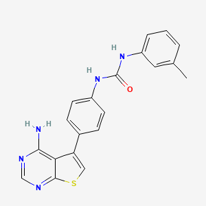 molecular formula C₂₀H₁₇N₅OS B1662729 1-[4-(4-Aminothieno[2,3-d]pyrimidin-5-yl)phenyl]-3-(3-methylphenyl)urea CAS No. 501698-03-9