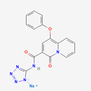 molecular formula C₁₇H₁₂N₆NaO₃+ B1662753 Quinotolast sodium anhydrous CAS No. 101193-62-8
