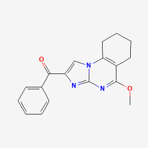 molecular formula C₁₈H₁₇N₃O₂ B1662763 (5-甲氧基-6,7,8,9-四氢咪唑并[1,2-a]喹唑啉-2-基)-苯甲酮 CAS No. 90807-98-0