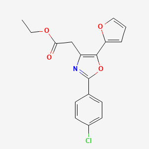 B1662764 Ethyl 2-(4-chlorophenyl)-5-(2-furyl)oxazole-4-acetate CAS No. 88352-44-7
