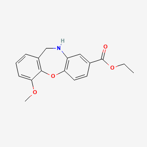 molecular formula C₁₇H₁₇NO₄ B1662766 11,12-Dihydro-4-methoxydibenz(b,f)(1,4)oxazepine-8-carboxylate CAS No. 75451-07-9
