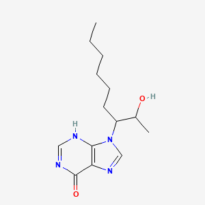 B1662768 1,9-Dihydro-9-(1-(1-hydroxyethyl)heptyl)-6H-purin-6-one CAS No. 75166-67-5