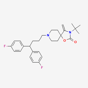 molecular formula C₂₈H₃₄F₂N₂O₂ B1662771 1-Oxa-3,8-diazaspiro(4.5)decan-2-one, 8-(4,4-bis(4-fluorophenyl)butyl)-3-(1,1-dimethylethyl)-4-methylene- CAS No. 134069-68-4