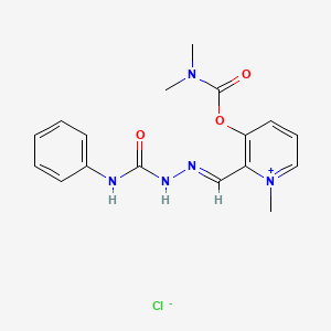 molecular formula C₁₇H₂₀ClN₅O₃ B1662774 [1-methyl-2-[(E)-(phenylcarbamoylhydrazinylidene)methyl]pyridin-1-ium-3-yl] N,N-dimethylcarbamate;chloride CAS No. 147340-43-0