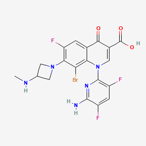 B1662775 1-(6-Amino-3,5-difluoropyridin-2-yl)-8-bromo-6-fluoro-7-[3-(methylamino)azetidin-1-yl]-4-oxoquinoline-3-carboxylic acid CAS No. 189280-13-5