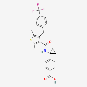 molecular formula C25H22F3NO3S B1662794 4-[1-[[2,5-Dimethyl-4-[[4-(trifluoromethyl)phenyl]methyl]thiophene-3-carbonyl]amino]cyclopropyl]benzoic acid CAS No. 1006036-87-8