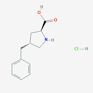 molecular formula C12H16ClNO2 B166280 (2S,4R)-4-benzylpyrrolidine-2-carboxylic acid hydrochloride CAS No. 1279049-67-0