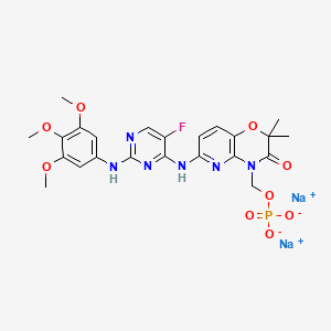 molecular formula C₂₃H₂₄FN₆O₉PNa₂ B1662807 R788 disodium CAS No. 1025687-58-4