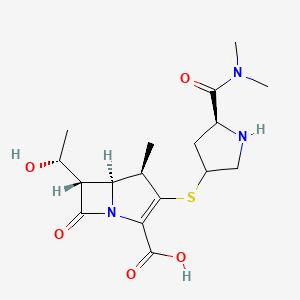 (4R,5S,6S)-3-[(5S)-5-(Dimethylcarbamoyl)pyrrolidin-3-yl]sulfanyl-6-[(1R)-1-hydroxyethyl]-4-methyl-7-oxo-1-azabicyclo[3.2.0]hept-2-ene-2-carboxylic acid