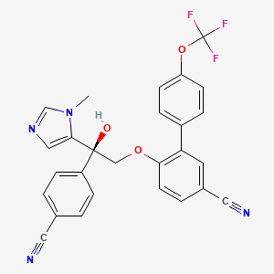 molecular formula C27H19F3N4O3 B1662838 4-[(2S)-2-(4-cyanophenyl)-2-hydroxy-2-(3-methylimidazol-4-yl)ethoxy]-3-[4-(trifluoromethoxy)phenyl]benzonitrile CAS No. 450839-40-4