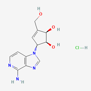 molecular formula C₁₂H₁₄N₄O₃. HCl B1662840 3-Deazaneplanocin A hydrochloride CAS No. 120964-45-6