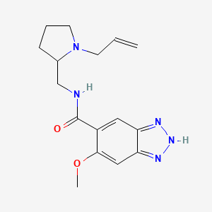 molecular formula C16H21N5O2 B1662876 6-Methoxy-N-[[1-(2-propen-1-yl)-2-pyrrolidinyl]methyl]-1H-benzotriazole-5-carboxamide CAS No. 59338-93-1