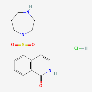 molecular formula C₁₄H₁₈ClN₃O₃S B1662889 Hydroxyfasudil Hydrochloride CAS No. 155558-32-0