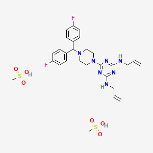 molecular formula C28H37F2N7O6S2 B1662901 Almitrine mesylate CAS No. 29608-49-9