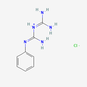 molecular formula C8H12ClN5 B1662936 1-苯基双胍盐酸盐 CAS No. 55-57-2