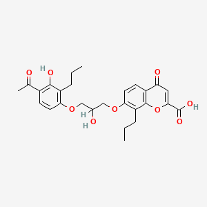molecular formula C27H30O9 B1662943 FPL-55712 free base CAS No. 40785-97-5