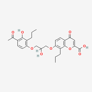 molecular formula C27H30O9 B1662943 7-[3-(4-Acetyl-3-hydroxy-2-propylphenoxy)-2-hydroxypropoxy]-4-oxo-8-propylchromene-2-carboxylic acid CAS No. 40785-97-5