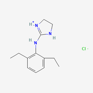 molecular formula C13H19N3.HCl B1662955 Benzenamine, 2,6-diethyl-N-2-imidazolidinylidene-, monohydrochloride CAS No. 4749-61-5