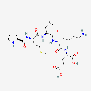 molecular formula C27H48N6O8S B1662970 L-Glutamic acid, L-prolyl-L-methionyl-L-leucyl-L-lysyl- CAS No. 579492-83-4