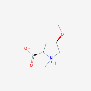 molecular formula C7H13NO3 B166298 (2S,4R)-4-Methoxy-1-methylpyrrolidine-2-carboxylic acid CAS No. 131559-49-4