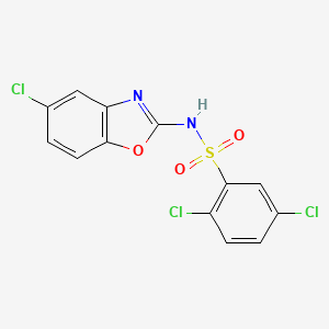 B1662983 2,5-Dichloro-N-(5-chloro-1,3-benzoxazol-2-YL)benzenesulfonamide CAS No. 883973-99-7