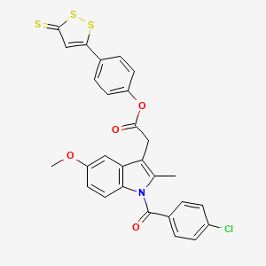 B1662987 [4-(5-Sulfanylidenedithiol-3-yl)phenyl] 2-[1-(4-chlorobenzoyl)-5-methoxy-2-methylindol-3-yl]acetate CAS No. 1000700-26-4