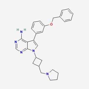 molecular formula C28H31N5O B1662999 5-(3-Phenylmethoxyphenyl)-7-[3-(pyrrolidin-1-ylmethyl)cyclobutyl]pyrrolo[2,3-d]pyrimidin-4-amine CAS No. 475489-15-7
