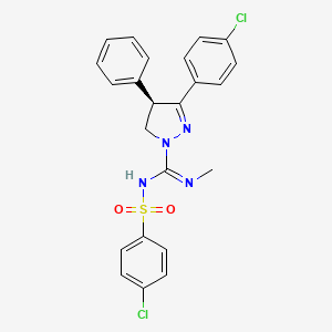 molecular formula C23H20Cl2N4O2S B1663018 (R)-3-(4-氯苯基)-N-((4-氯苯基)磺酰基)-N'-甲基-4-苯基-4,5-二氢-1H-吡唑-1-甲酰亚胺 CAS No. 656827-86-0