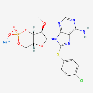 molecular formula C17H16ClN5NaO6PS B1663021 8-(4-Chlorophenylthio)-2'-O-methyladenosine 3',5'-cyclic Monophosphate sodium salt CAS No. 510774-50-2