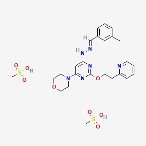 molecular formula C₂₅H₃₄N₆O₈S₂ B1663033 阿匹利莫甲磺酸盐 CAS No. 870087-36-8