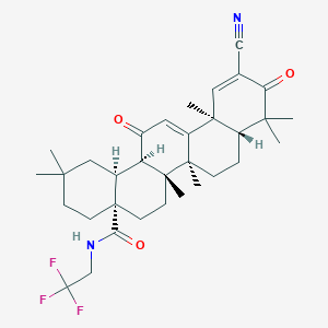 molecular formula C33H43F3N2O3 B1663036 2-cyano-3,12-dioxo-N-(2,2,2-trifluoroethyl)-oleana-1,9(11)-dien-28-amide CAS No. 932730-52-4