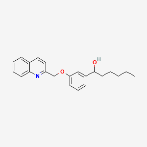 molecular formula C22H25NO2 B1663037 alpha-Pentyl-3-(2-quinolinylmethoxy)benzenemethanol CAS No. 101910-24-1